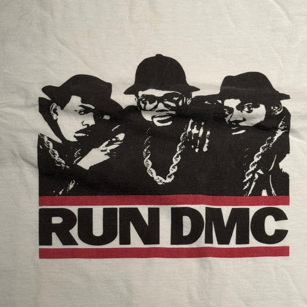RUN DMC White Crew neck Graphic T-Shirt Sz XL